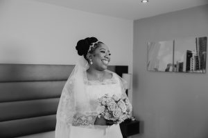 The African-Caribbean Wedding Photography - Bride Photo in black and white